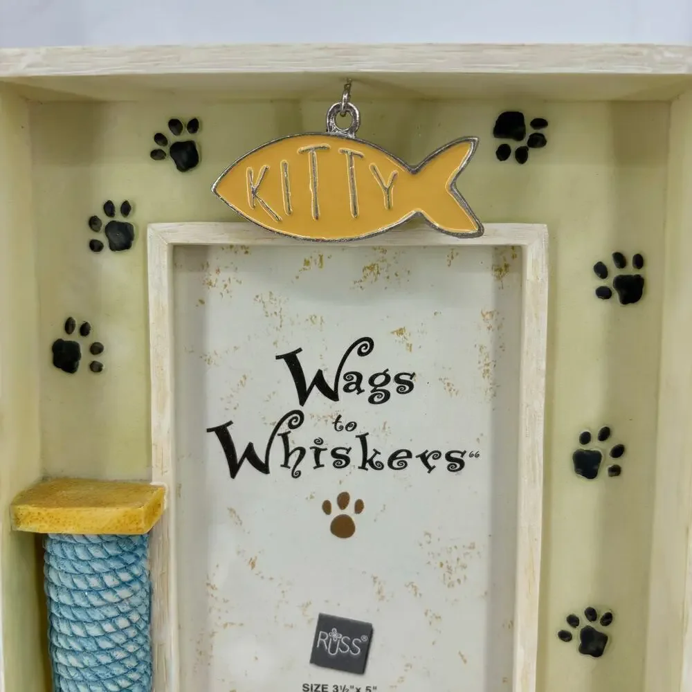 Russ Wags to Whiskers Cat Kitty Shadow Box Picture‎ Frame For 3.5 x 5 Inch Photo